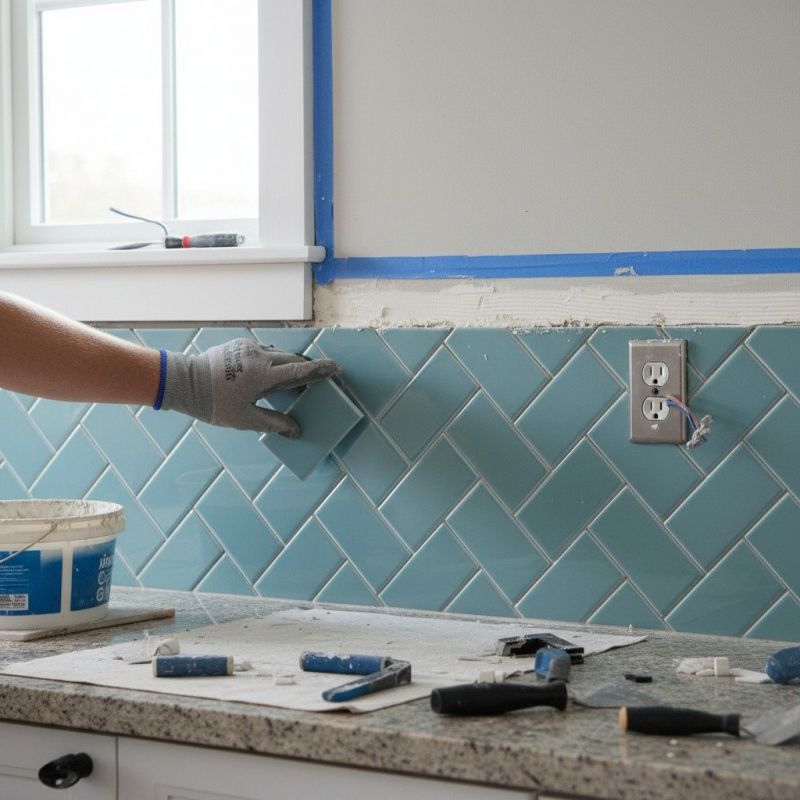 Tile Backsplash Installation detail